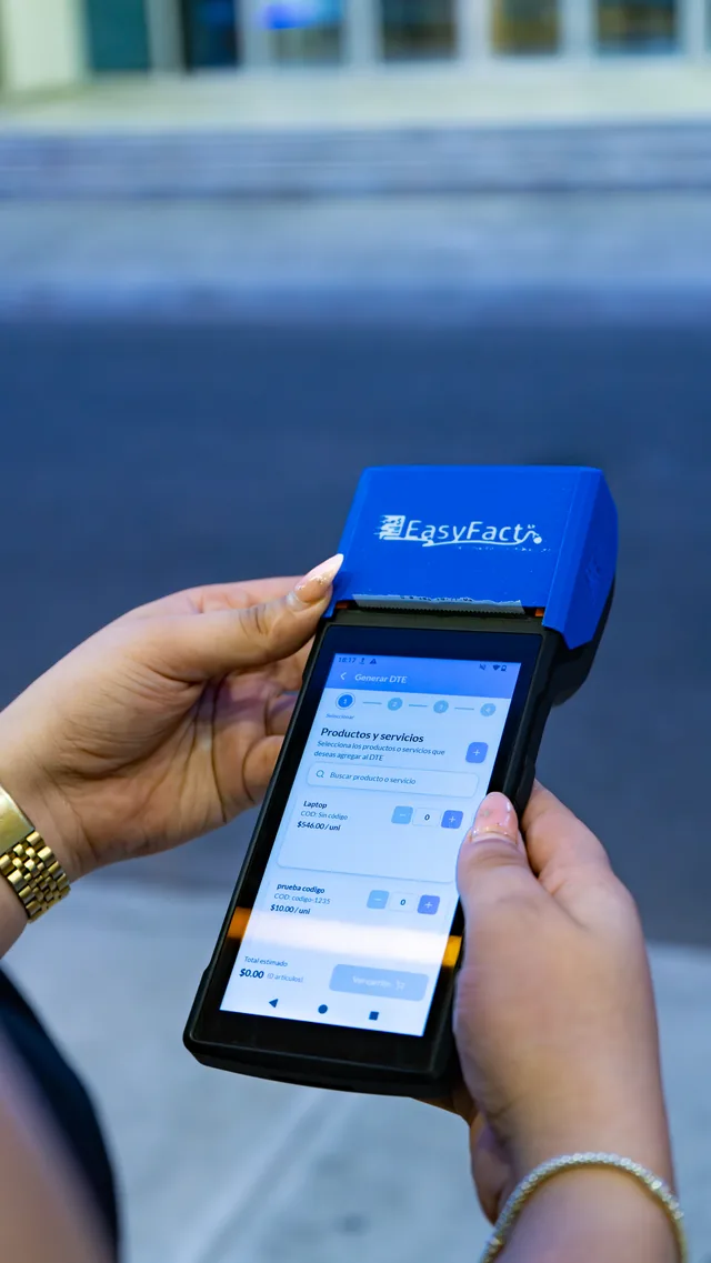 Selección de productos y servicios para generar un DTE en EasyFact Móvil